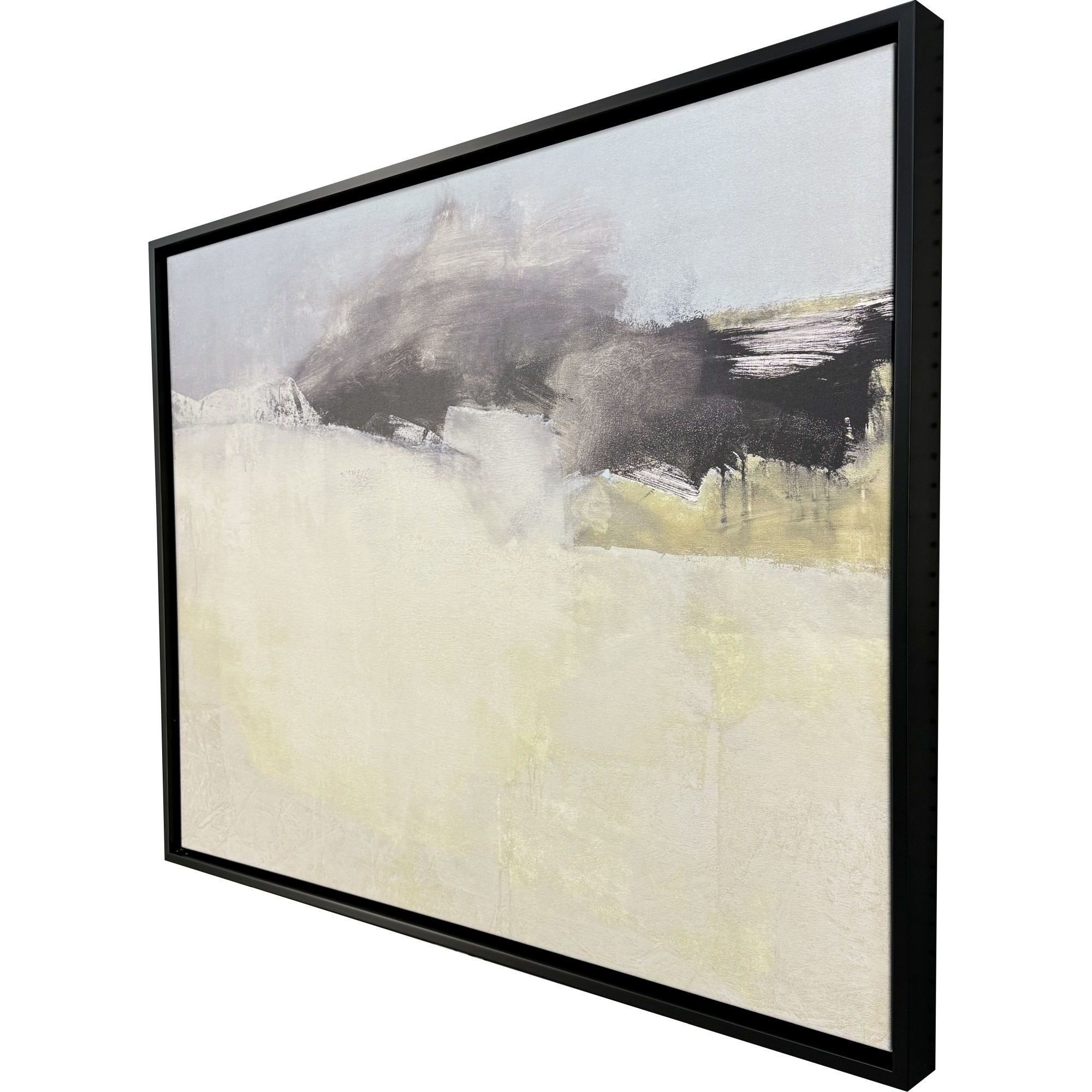 Echoes and Memory Beige and Blue and Black and Multi Canvas