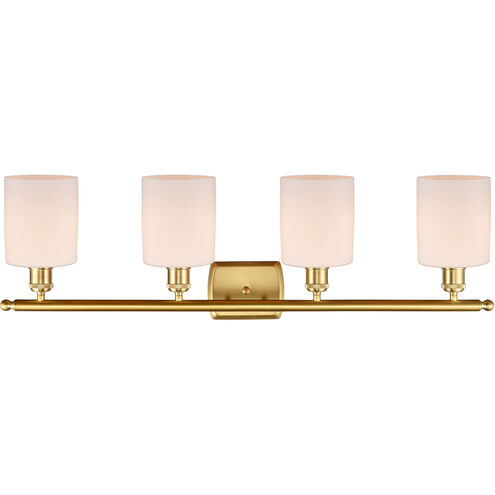 Ballston Cobbleskill LED 36 inch Satin Gold Bath Vanity Light Wall Light in Matte White Glass, Ballston