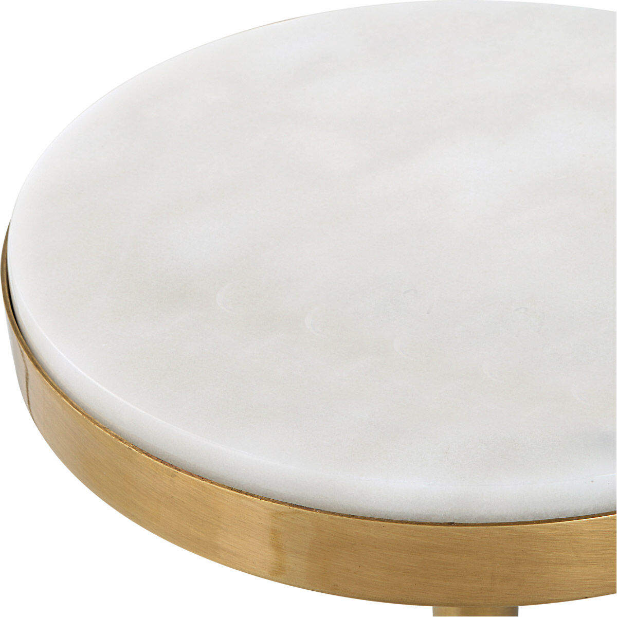 Edifice 26 X 12 inch White Marble and Brushed Brass Drink Table