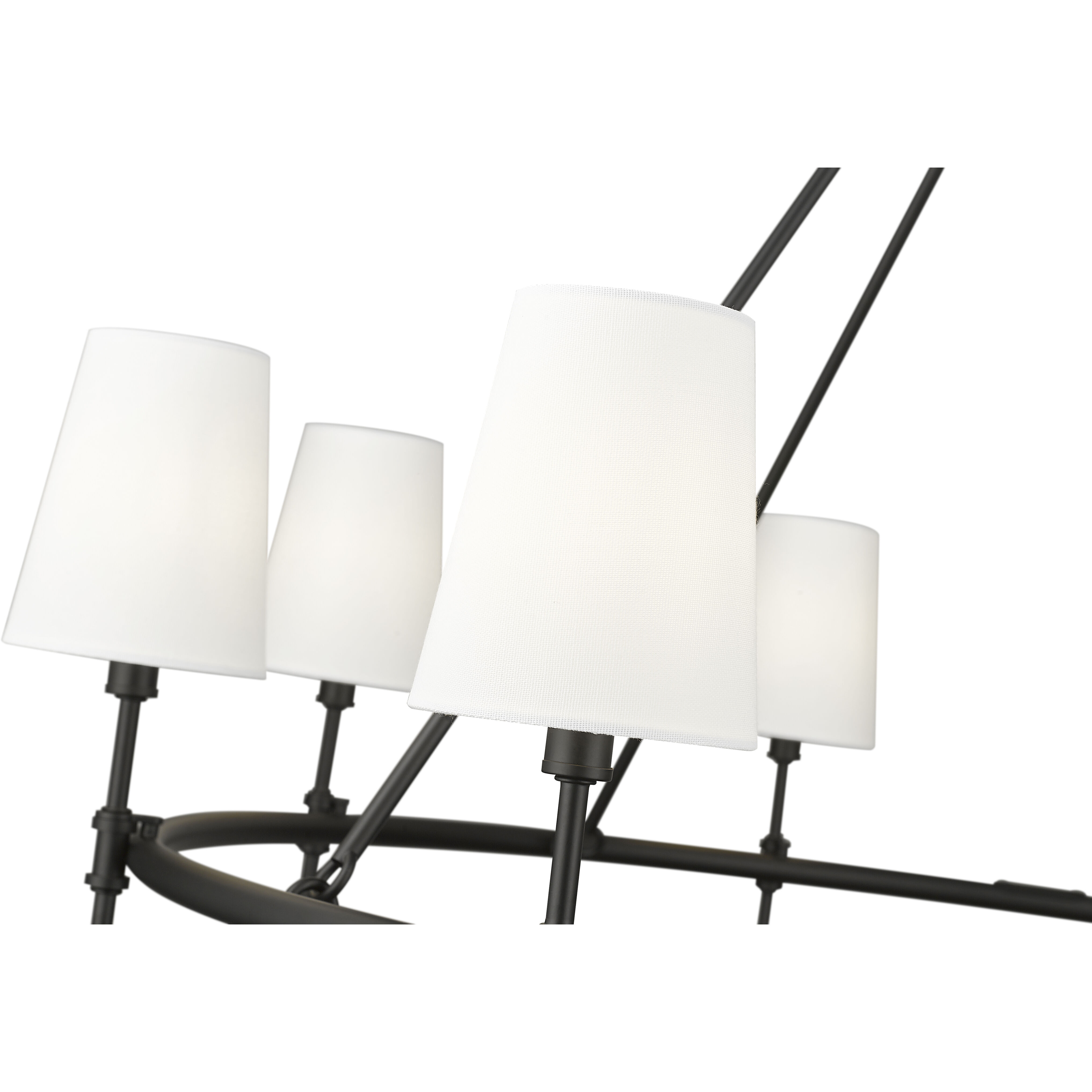 Adorra 8 Light 40 inch Matte Black Chandelier Ceiling Light