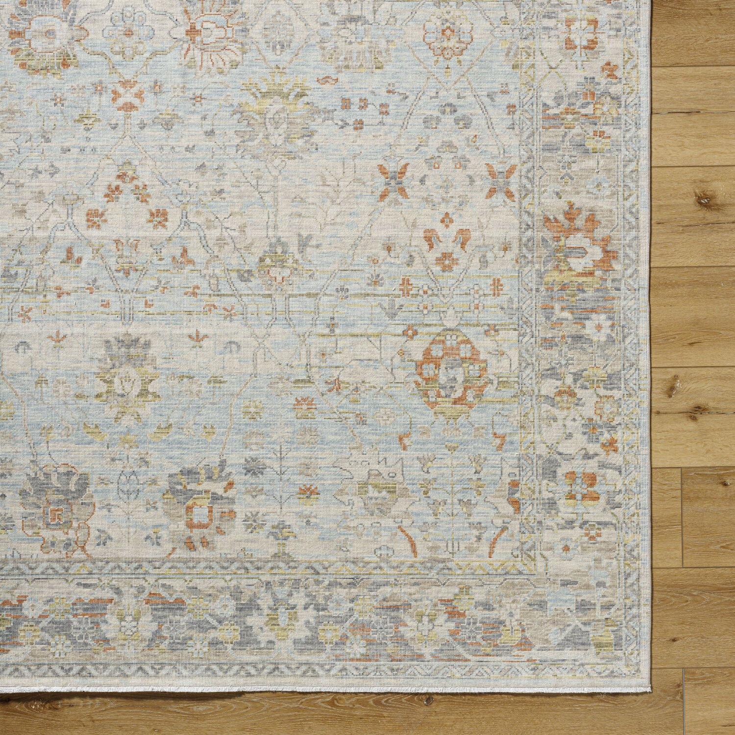 Once Upon a Time 118.11 X 94.49 inch Light Gray / Pale Blue / Gray / Tan / Light Olive / Dusty Coral Machine Woven Rug in 8 x 10