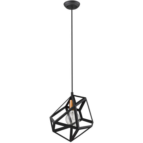 Hedron 1 Light 9 inch Matte Black Pendant Ceiling Light