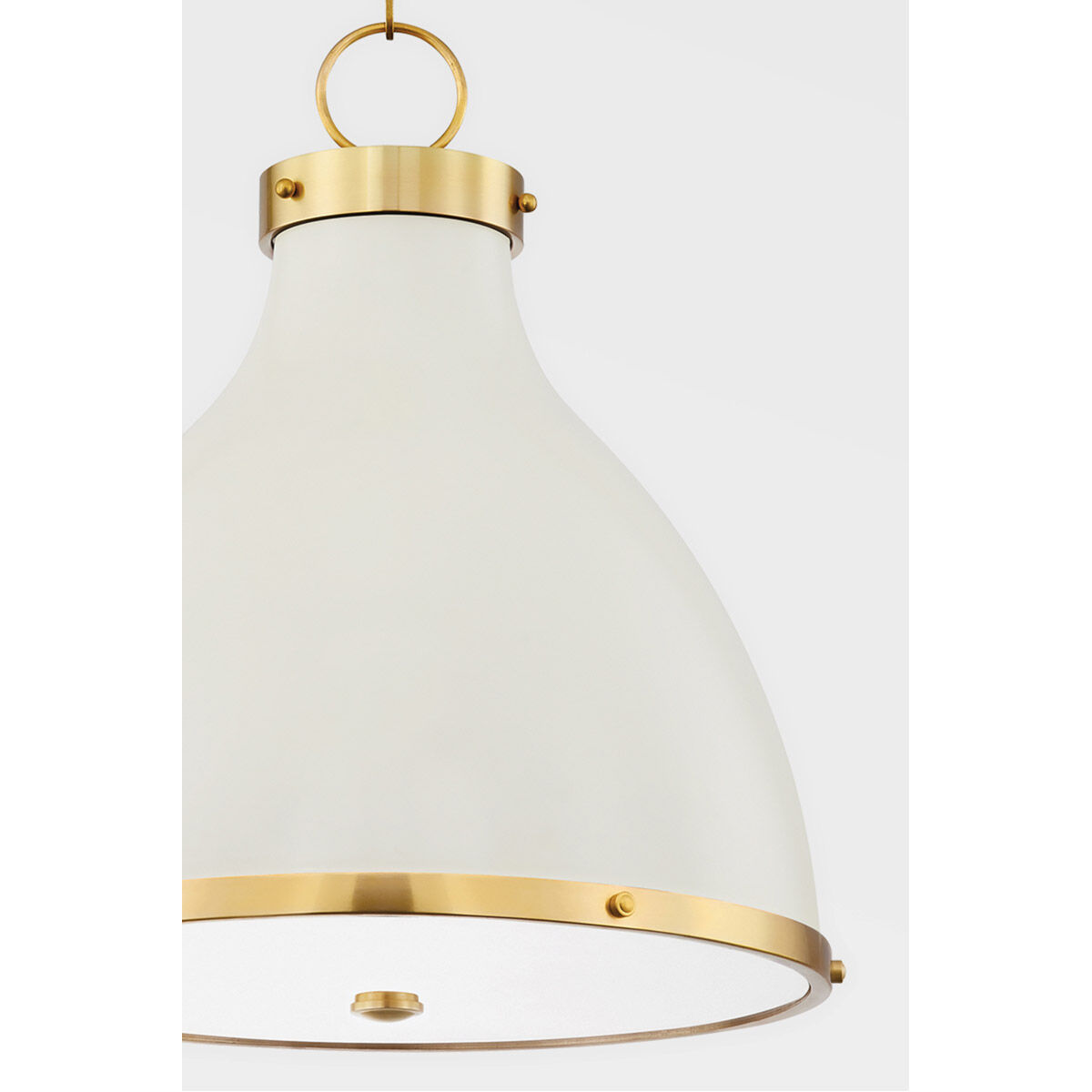 Painted No. 3 2 Light 16.5 inch Aged Brass/Off White Pendant Ceiling Light, Small