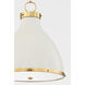 Painted No. 3 2 Light 16.5 inch Aged Brass/Off White Pendant Ceiling Light, Small