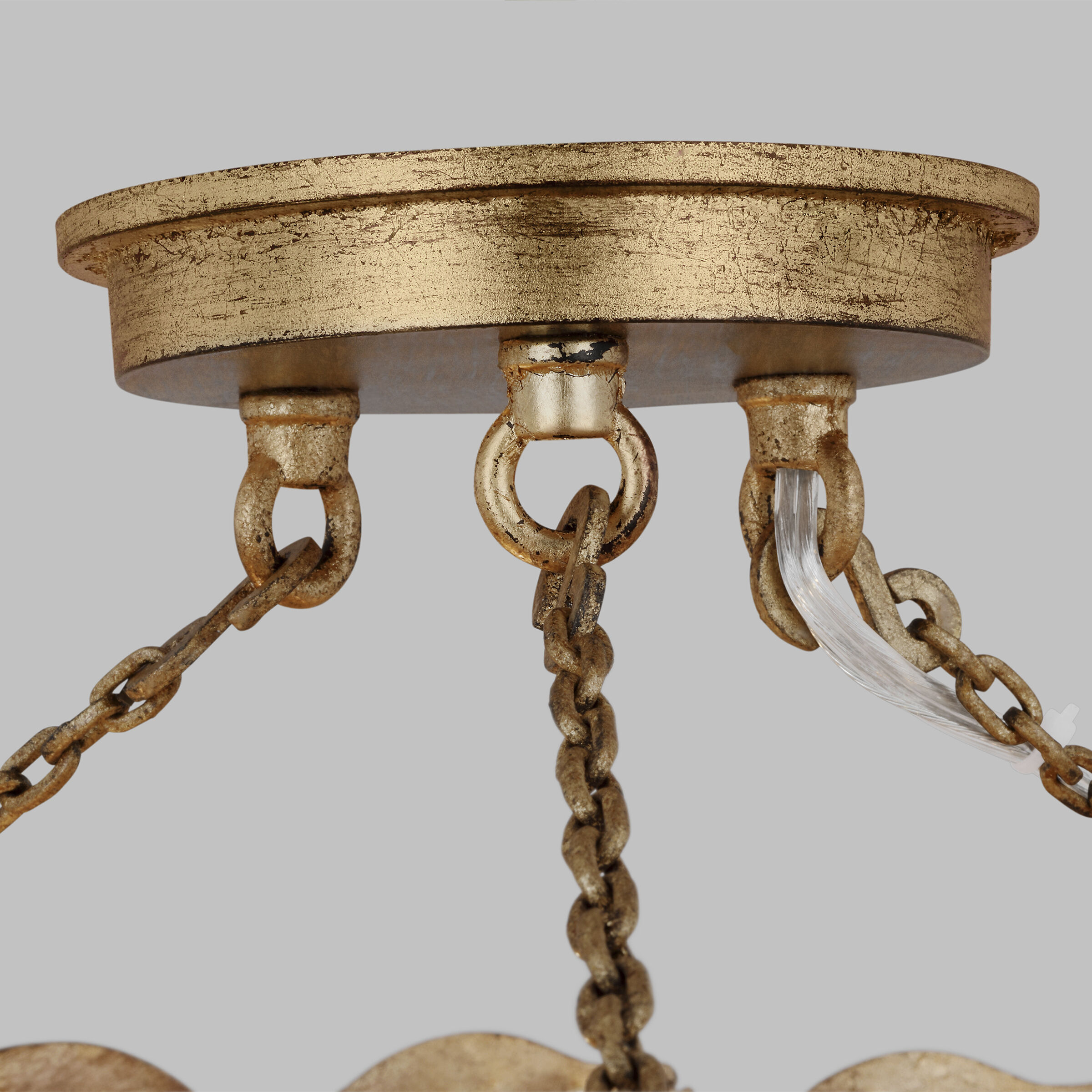 AH by Alexa Hampton Kelan 3 Light 16 inch Antique Gild Semi-Flush Mount Ceiling Light