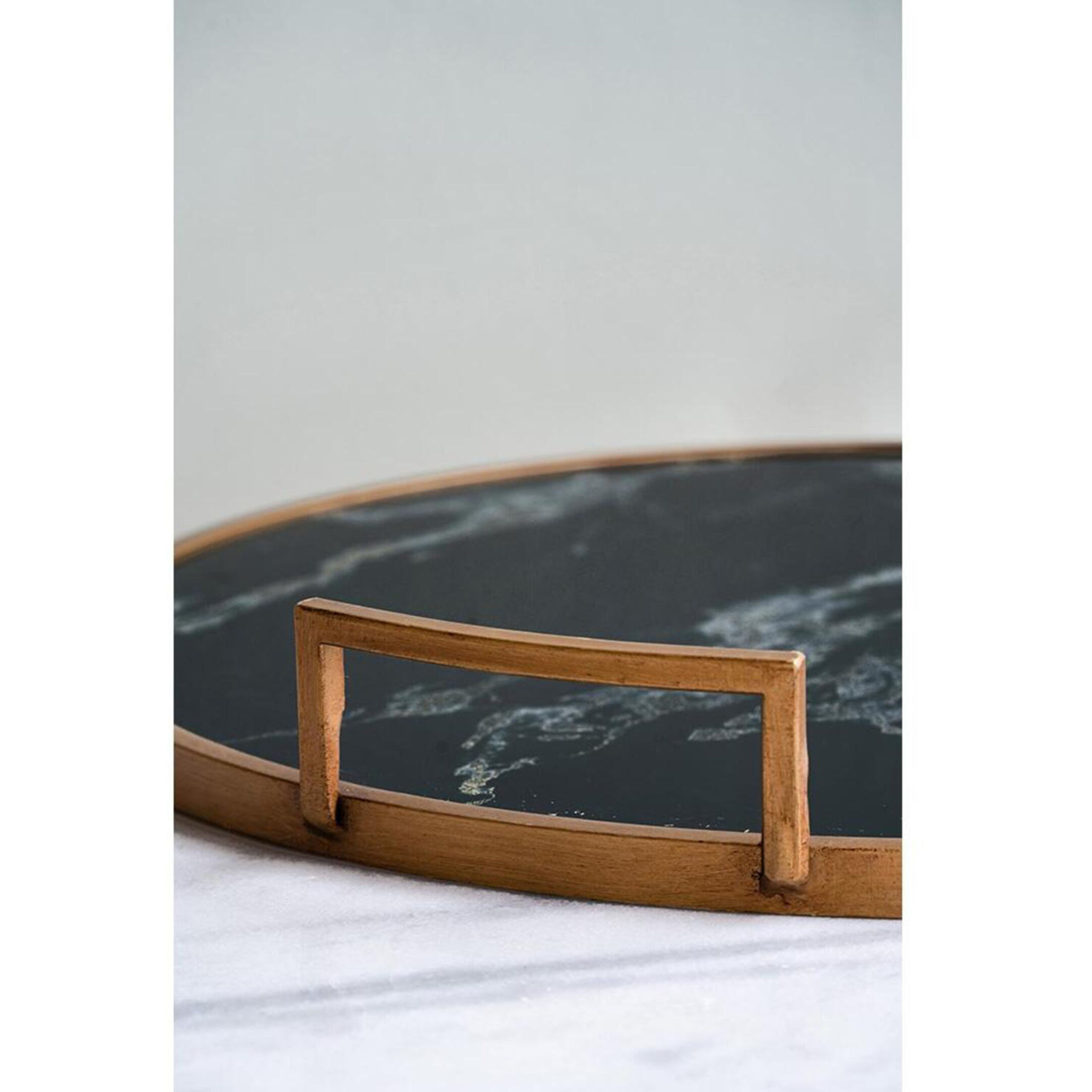 Anita Gold and Black Tray, Set of 2