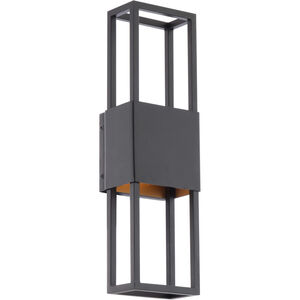 Nightvision LED 16 inch Black Gold Outdoor Wall Light, dweLED