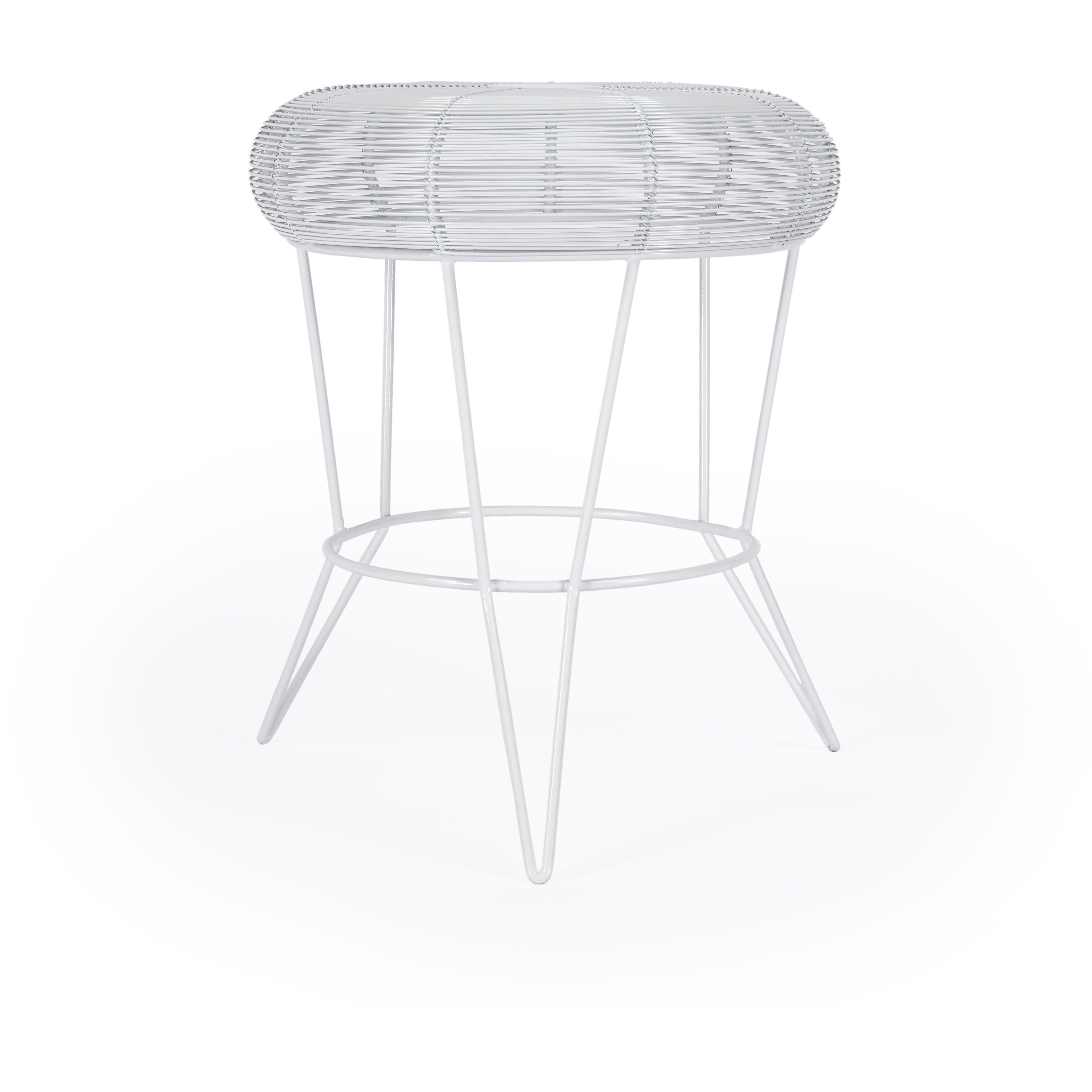 Allen Decorative Wire Side Table in White