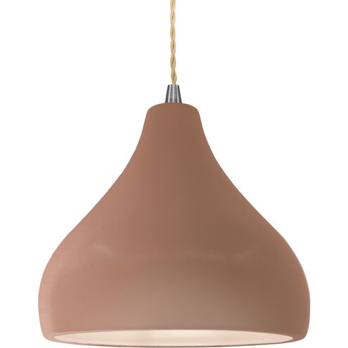Radiance LED 11.5 inch Brushed Nickel and Adobe Pendant Ceiling Light