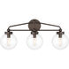 Stella 3 Light 24 inch Dark Bronze Vanity Light Wall Light