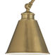 Aidan 8 inch Aged Brass Swingarm Sconce Wall Light