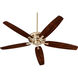 Apex 56 inch Aged Brass with Dark Oak/Walnut Blades Indoor Ceiling Fan