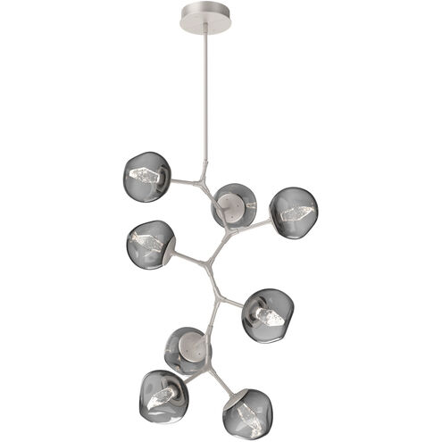 Luna LED Metallic Beige Silver Multi-Pendant Ceiling Light in 3000K LED, Geo Inner - Smoke Outer, Modern Vine