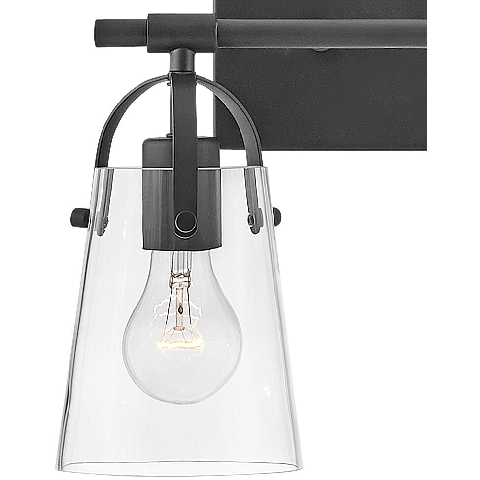 Foster 2 Light 13.75 inch Black Vanity Light Wall Light in Clear