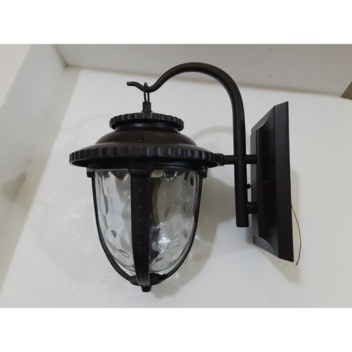 Light Visions Traditional LED 14 inch Dark Bronze Outdoor Wall, Clear Water Glass 10619/1 - Open Box