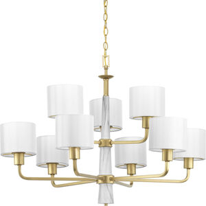 Santa Barbara 9 Light 36 inch Vintage Gold Chandelier Ceiling Light, Design Series