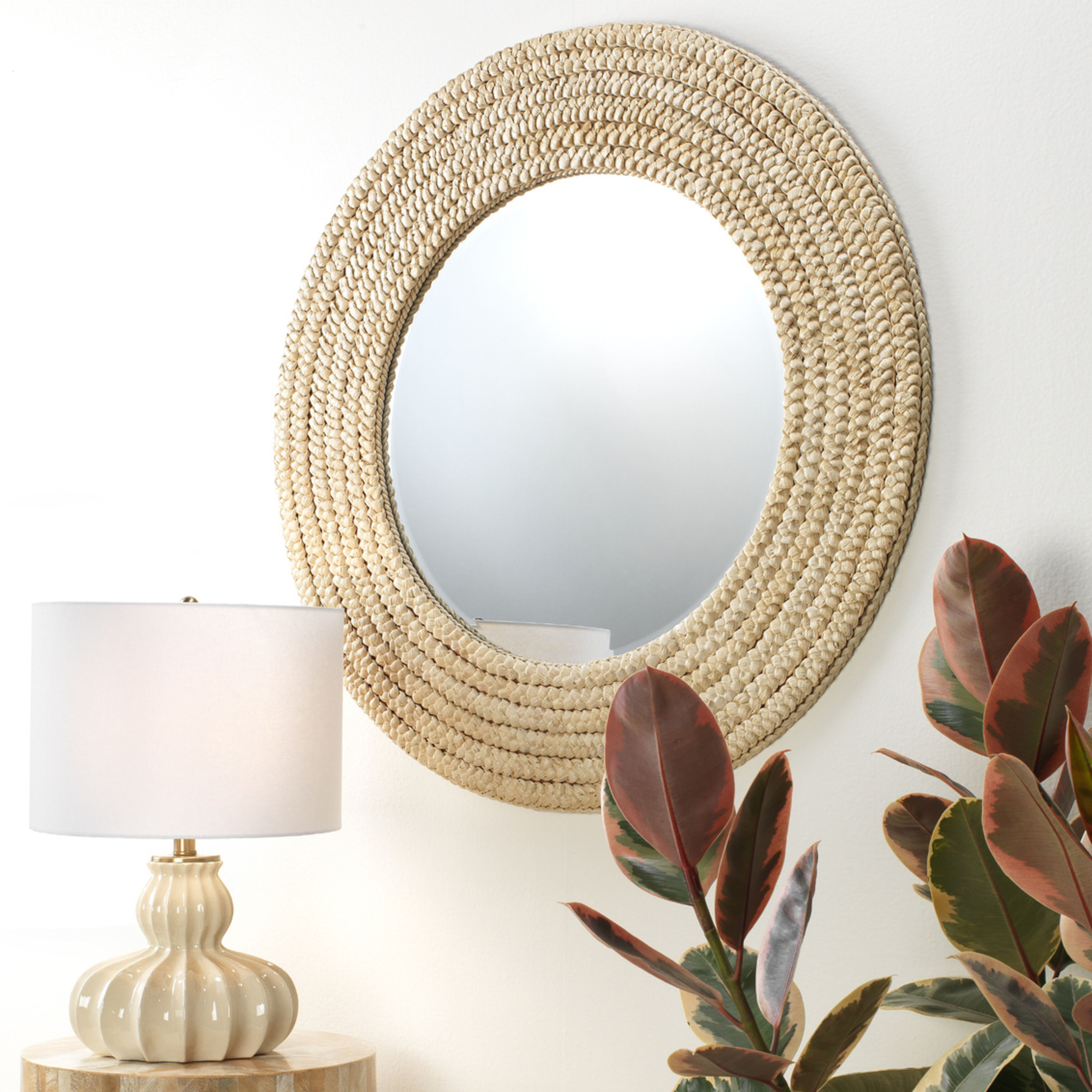 Meadow 36 X 36 inch Natural Seagrass Mirror