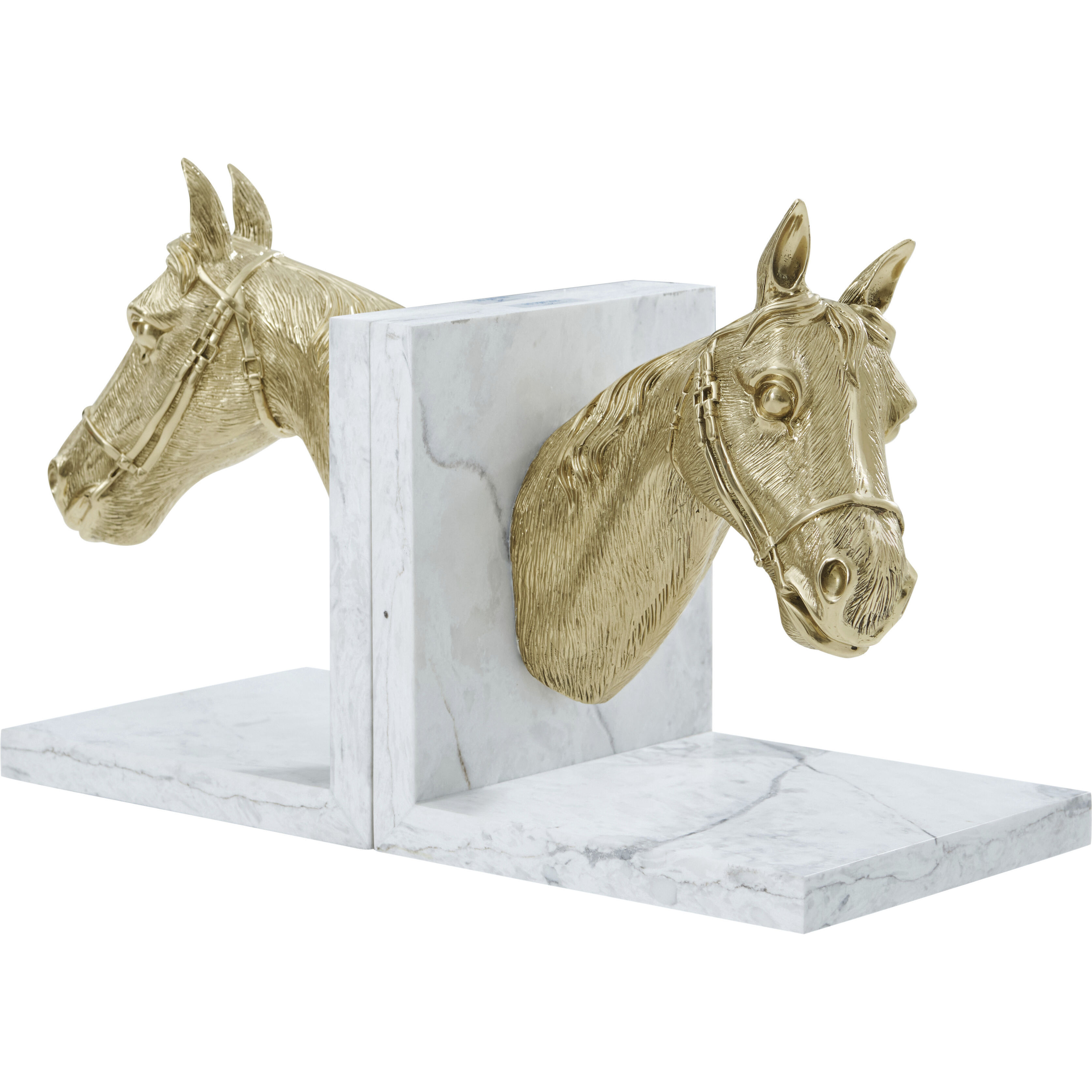 Red Ribbon 8 X 7 inch Polished Brass Bookends, Spencer London