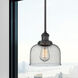 Franklin Restoration Bell 1 Light 8 inch Matte Black Mini Pendant Ceiling Light in Incandescent, Seedy, Franklin Restoration