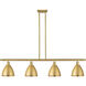Ballston Dome 4 Light 48 inch Satin Gold Island Light Ceiling Light