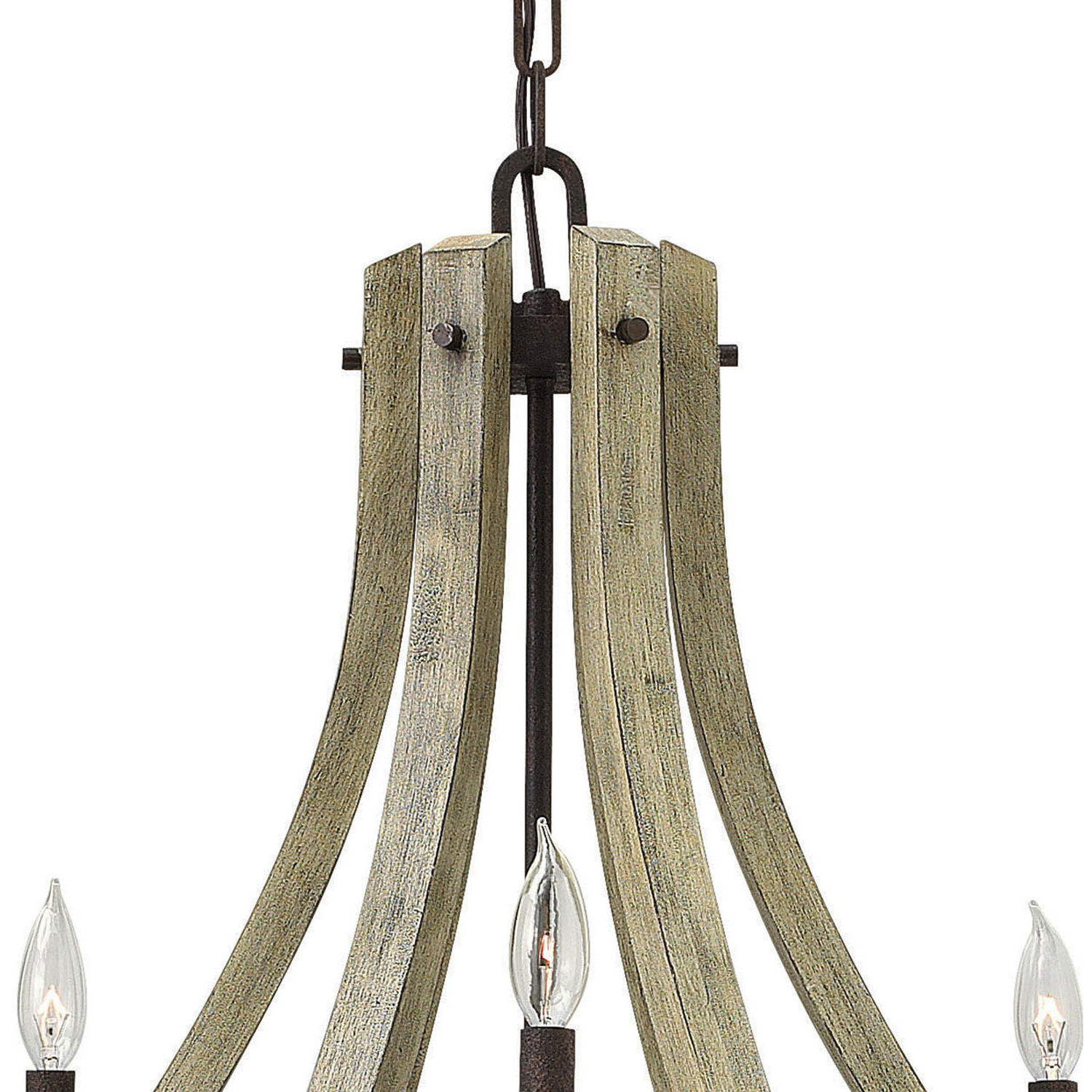 Middlefield LED 41 inch Iron Rust Chandelier Ceiling Light