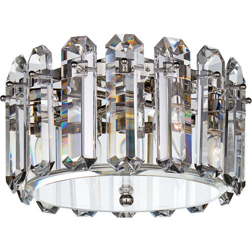 AERIN Bonnington 4 Light 14.25 inch Polished Nickel Flush Mount Ceiling Light in Crystal, Small