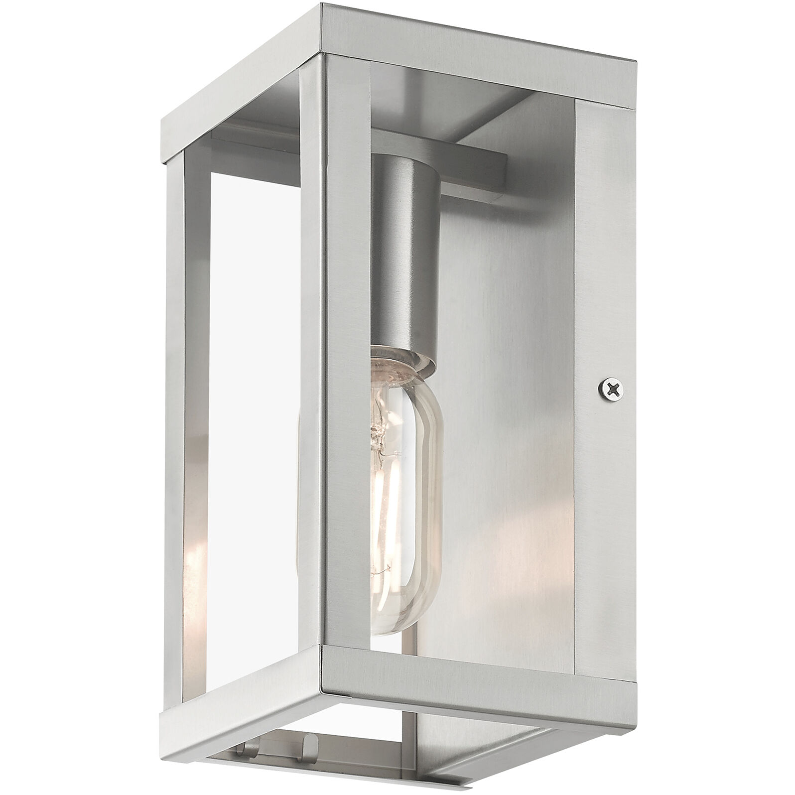 Gaffney 1 Light 8 inch Brushed Nickel Outdoor Wall Lantern, Small