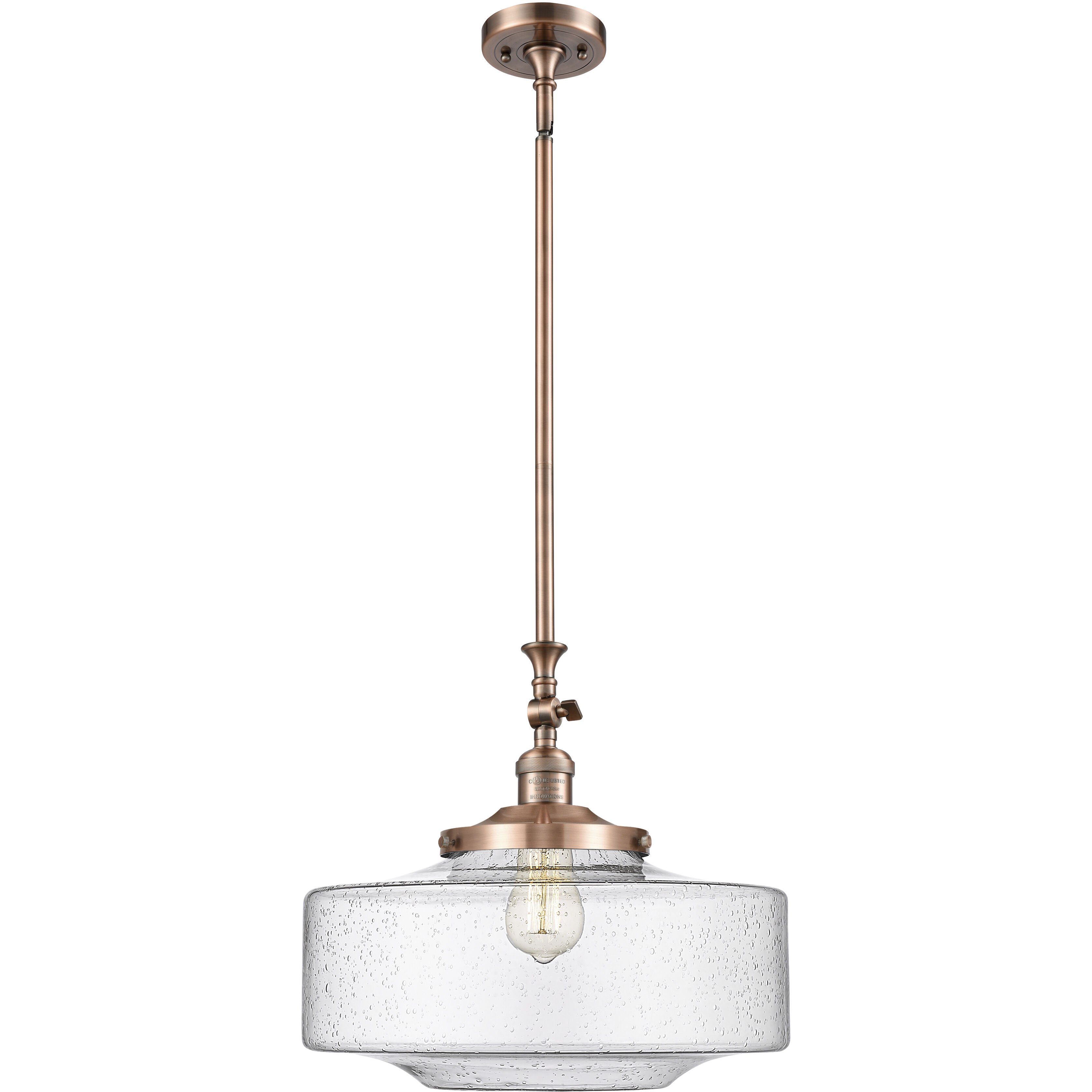 Franklin Restoration Bridgeton 1 Light 16 inch Antique Copper Mini Pendant Ceiling Light in Incandescent, Seedy