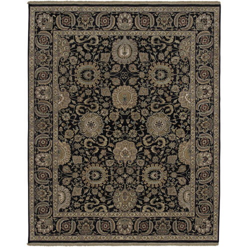Dinar 144 X 108 inch Black / Brown / Olive / Dark Brown / Off-White Handmade Rug