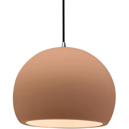 Radiance LED 12.25 inch Adobe and Brushed Nickel Pendant Ceiling Light
