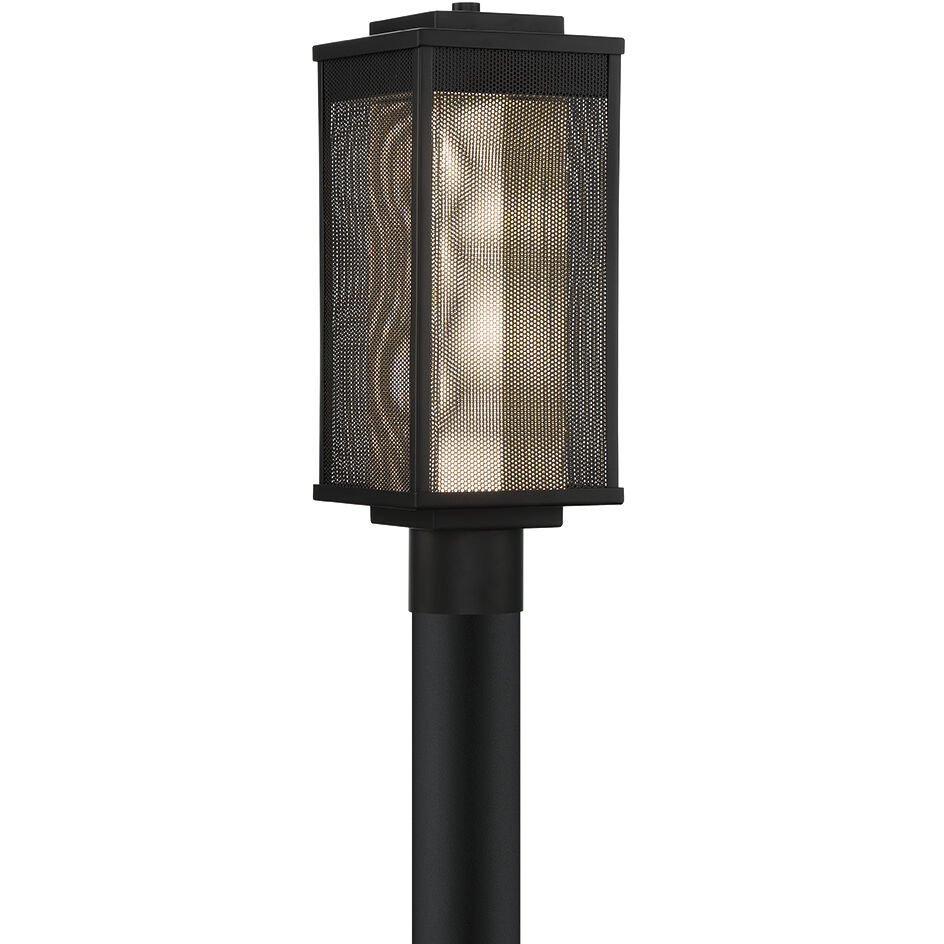 Brama 1 Light 17 inch Black and Gold Outdoor Post Light