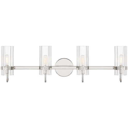 Brook 4 Light 31 inch Chrome Vanity Light Wall Light
