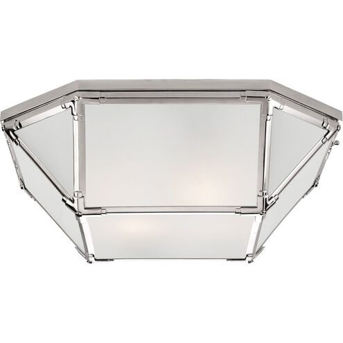 Suzanne Kasler Morris 4 Light 20 inch Polished Nickel Flush Mount Ceiling Light in Frosted Glass, Large