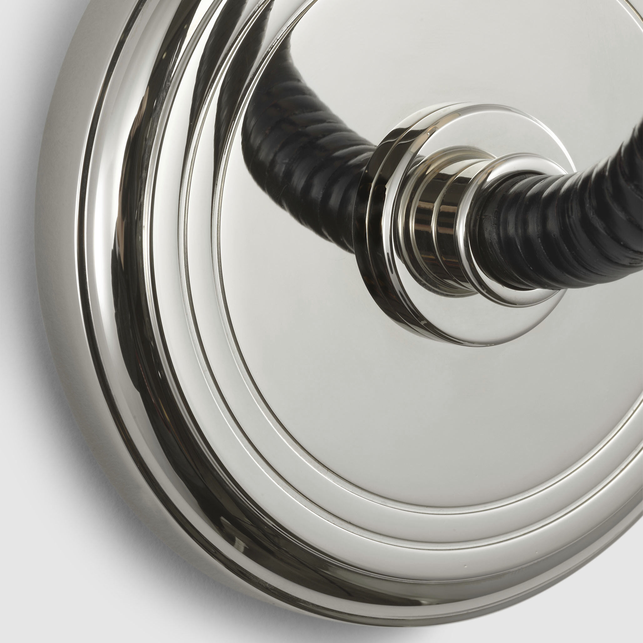 Chapman & Myers Basden LED 5.5 inch Polished Nickel and Black Rattan Sconce Wall Light, Medium