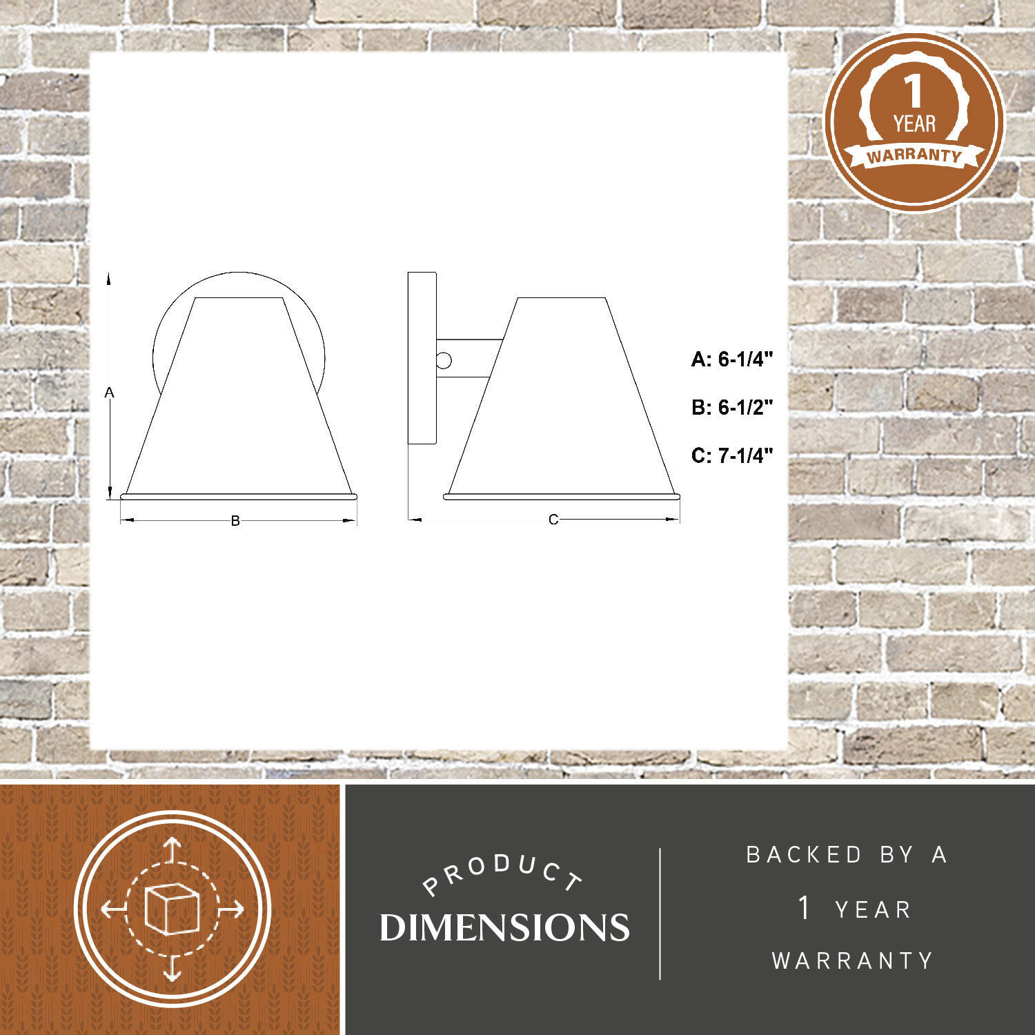 Smith LED 6.25 inch Textured Black Outdoor Wall