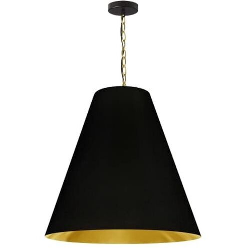 Anaya 1 Light 26 inch Aged Brass Pendant Ceiling Light in Black/Gold Jewel Tone, Large