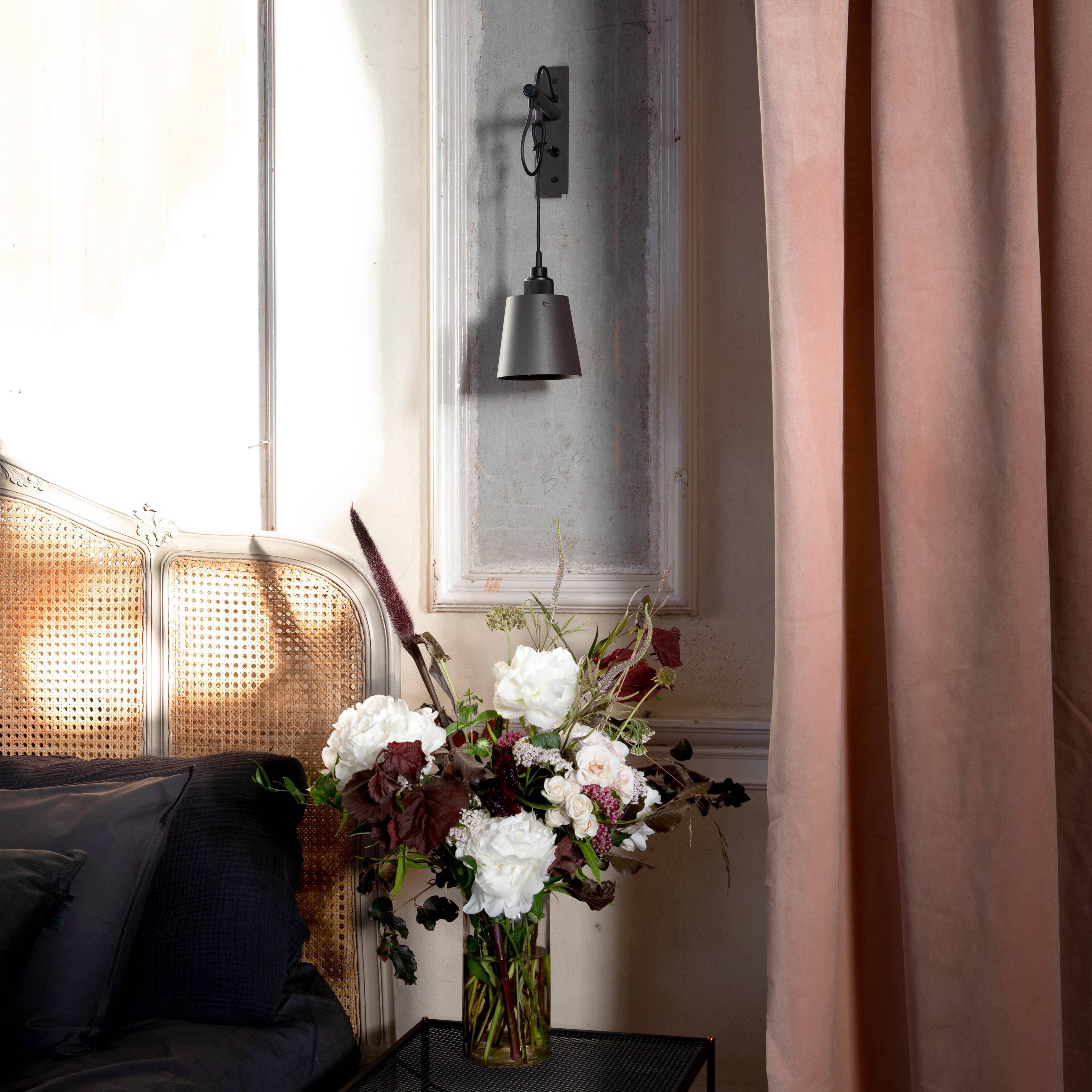 Hooked Wall Light in Graphite / Smoked Bronze