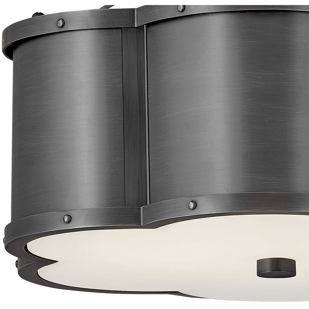 Chance 2 Light 14.25 inch Blackened Brass Indoor Semi-Flush Mount Ceiling Light