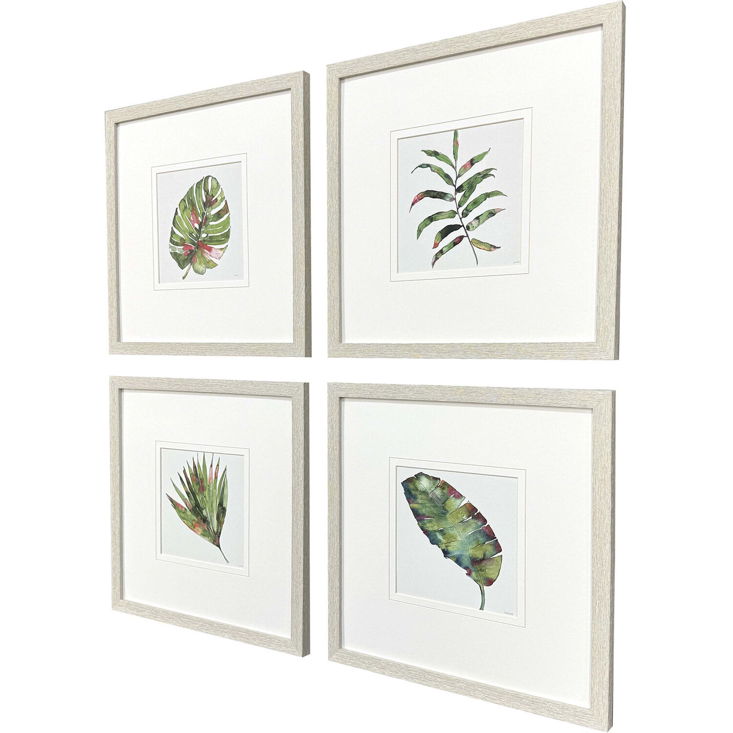 Palm Springs Leaves Green and Red and Pink and Purple Framed Art, Propac