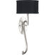 Allegretto Wall Sconce Wall Light in Silver Leaf, Black Fabric
