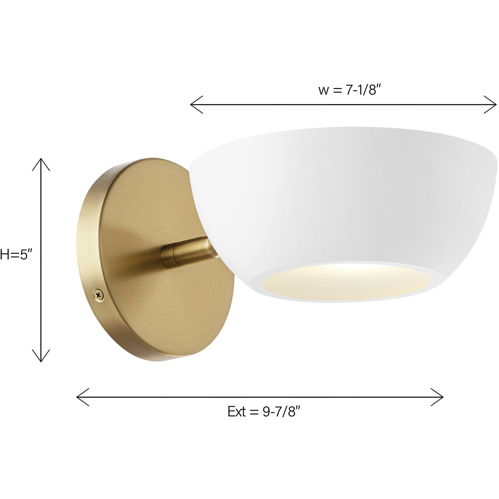 Contemporary 1 Light 7 inch White with Natural Brass Wall Sconce Wall Light