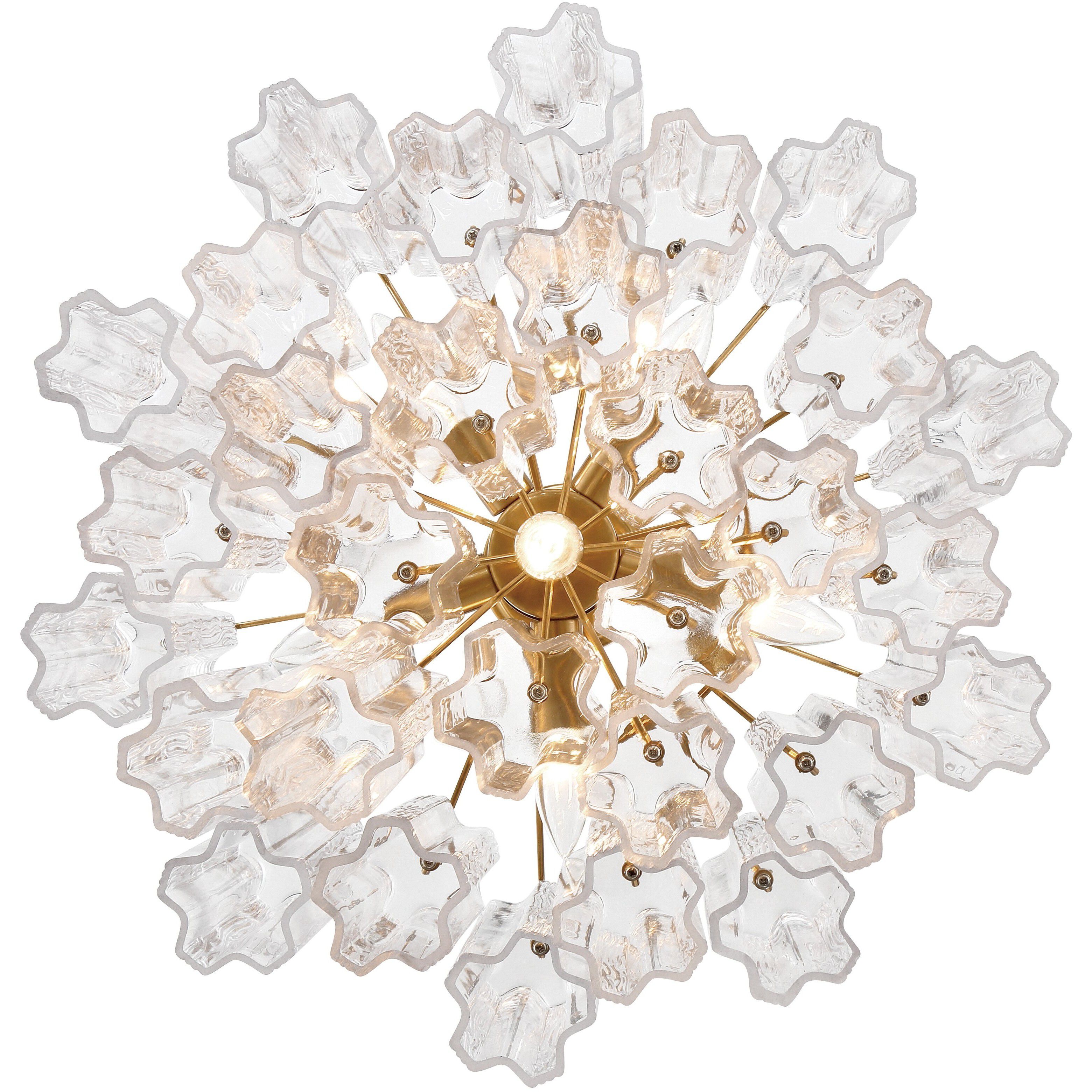 Addis 6 Light 19.75 inch Aged Brass Chandelier Ceiling Light in Tronchi Glass Clear