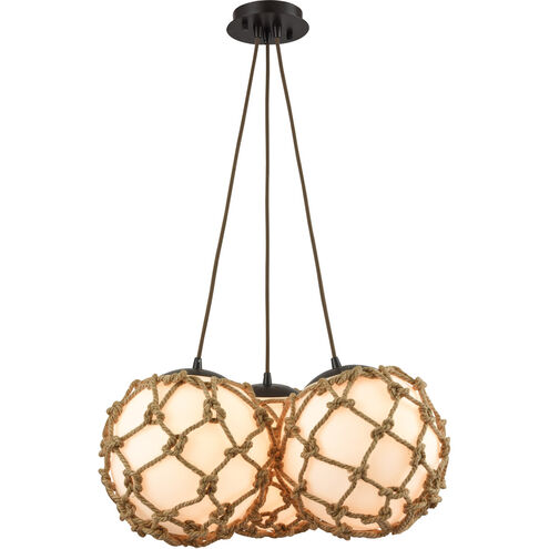 Coastal Inlet 3 Light 22 inch Oil Rubbed Bronze Multi Pendant Ceiling Light, Configurable