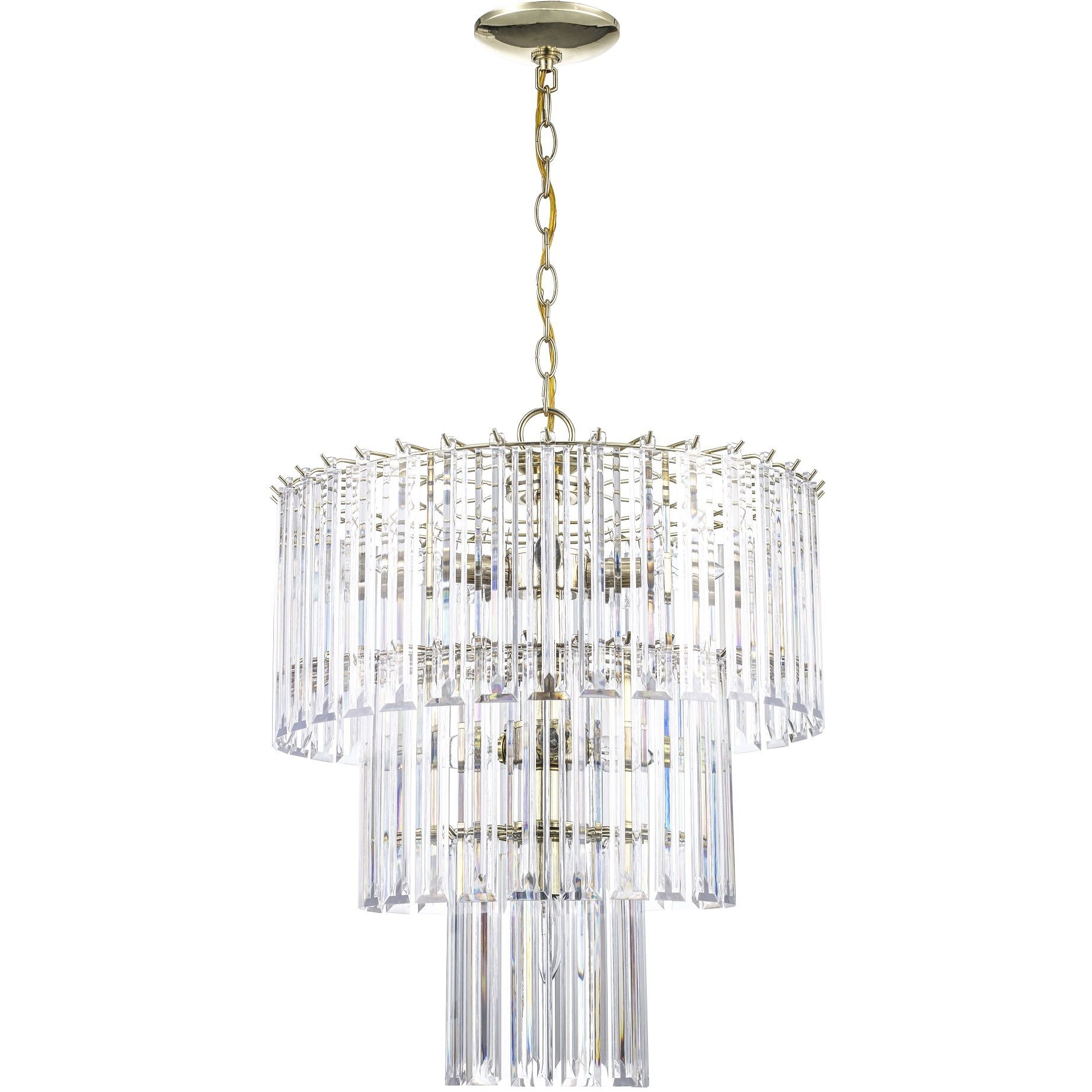 Tranquility 9 Light 20 inch Polished Brass Pendant Ceiling Light in Clear Beveled Acrylic tapers