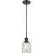 Ballston Caledonia 1 Light 5 inch Matte Black Pendant Ceiling Light in Mica Glass, Ballston