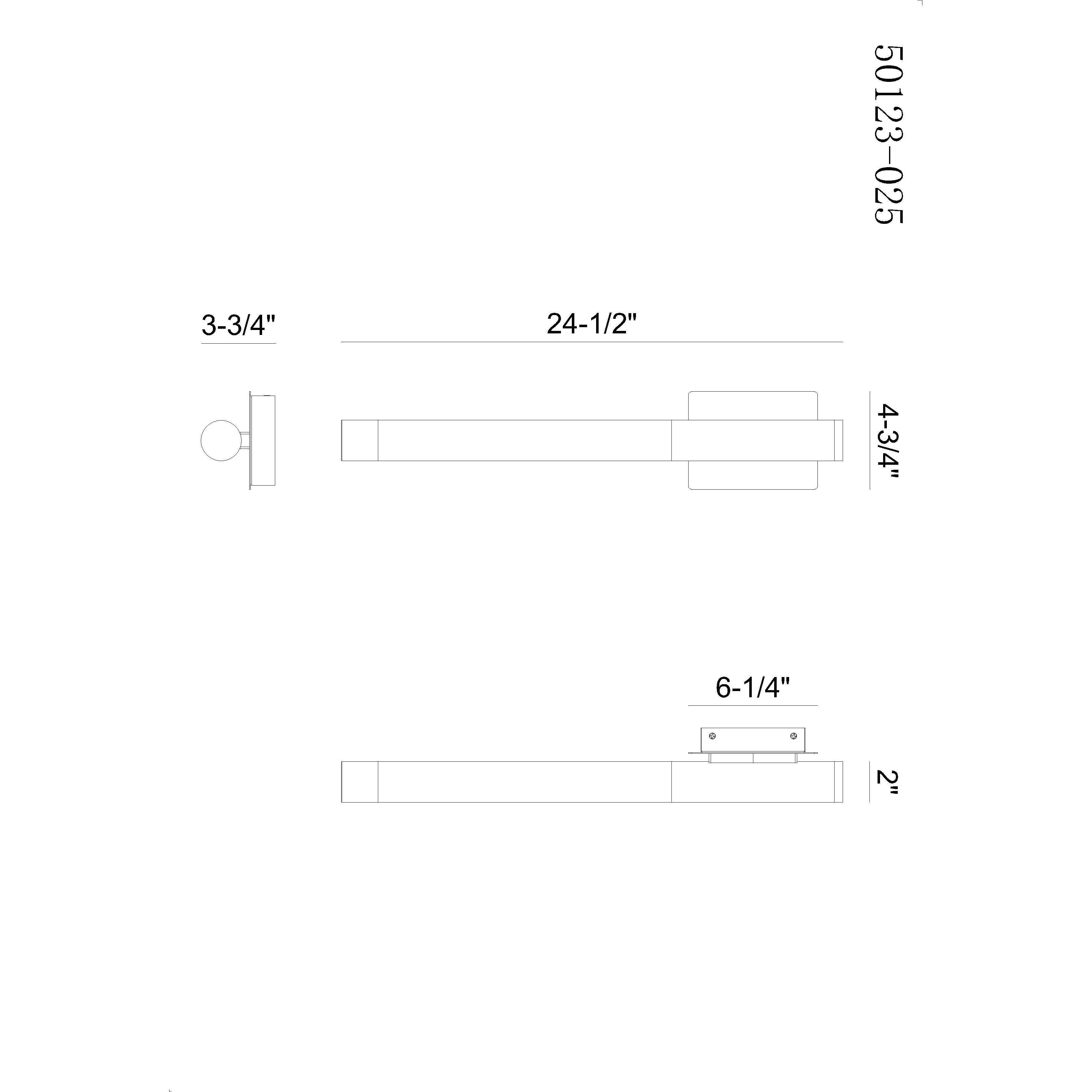 Ronda LED 24 inch Matte Black Outdoor Wall Sconce