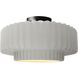Radiance Collection - Pleated Tier 1 Light 14.5 inch Bisque and Matte Black Semi-Flush Ceiling Light in Replaceable Bulb, 14.5W x 7.25H, Form+Finish+Function