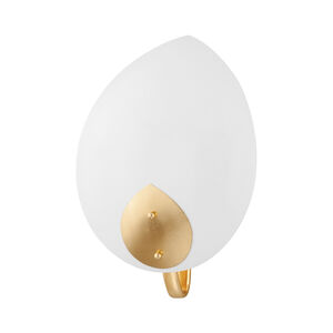 Lotus 1 Light Gold Leaf Wall Sconce Wall Light