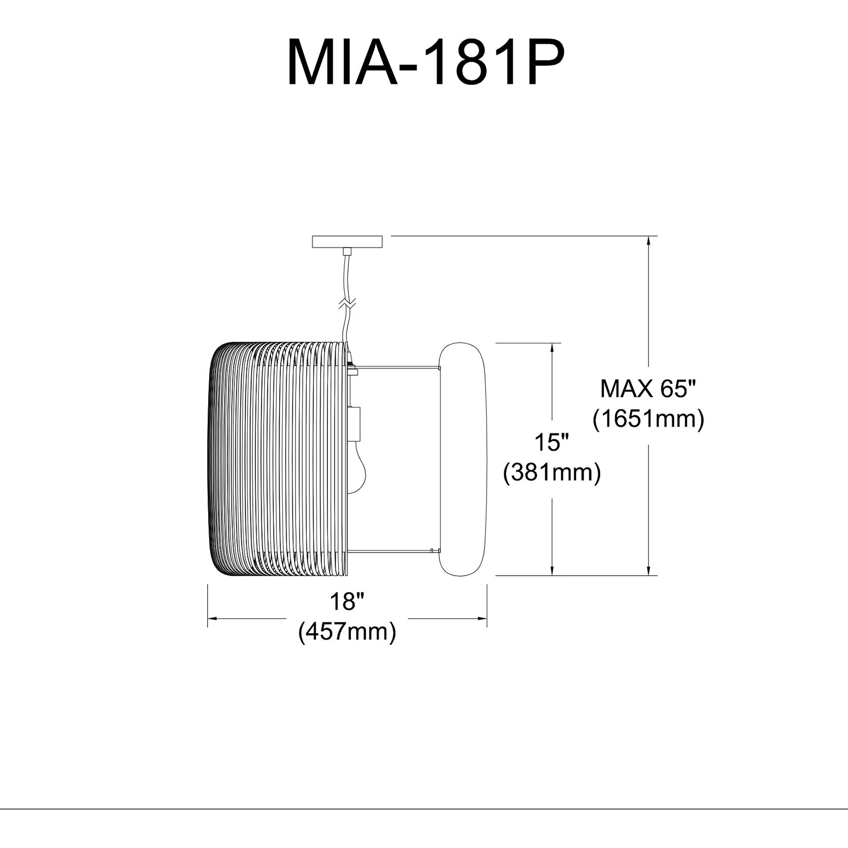 Mia 1 Light 18 inch Matte White Pendant Ceiling Light