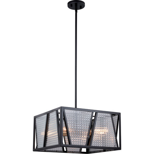 Oslo 4 Light 16 inch Black and Natural Brass Semi-Flush Mount Ceiling Light